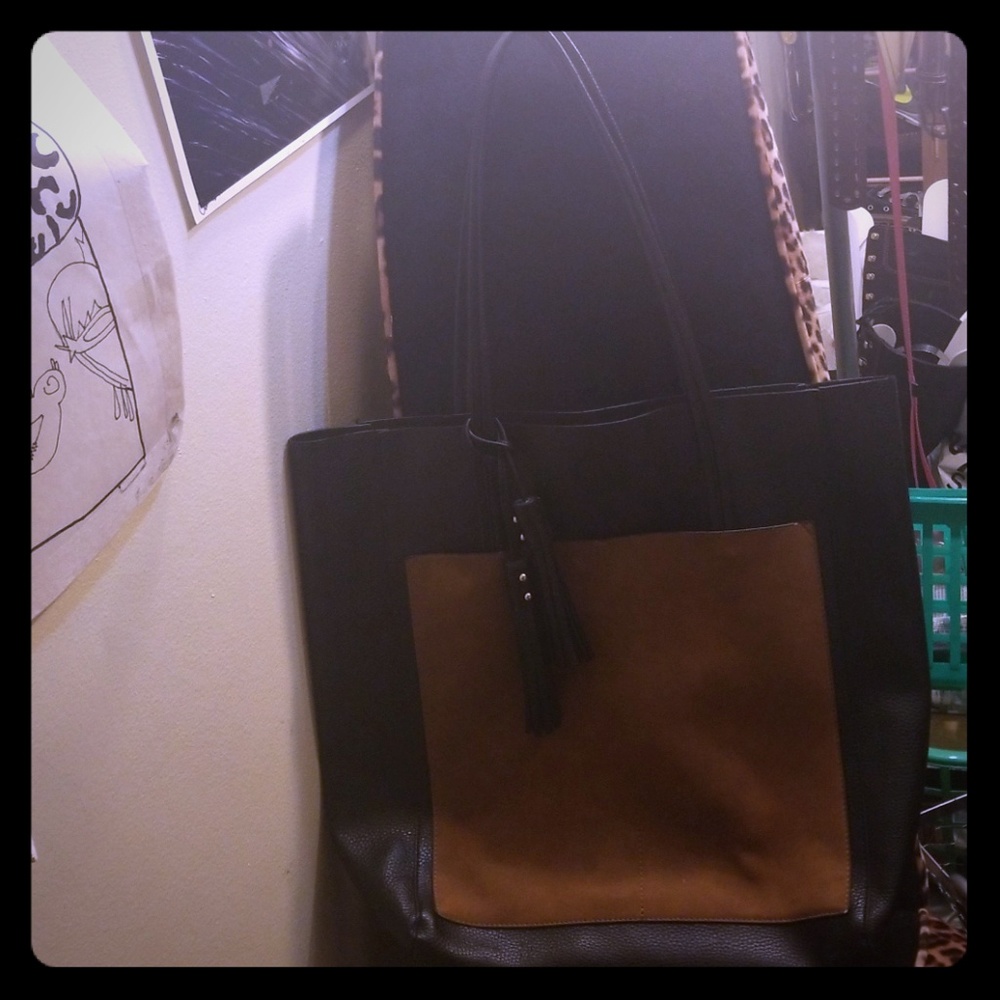 Black and brown XXL purse Dress Barn